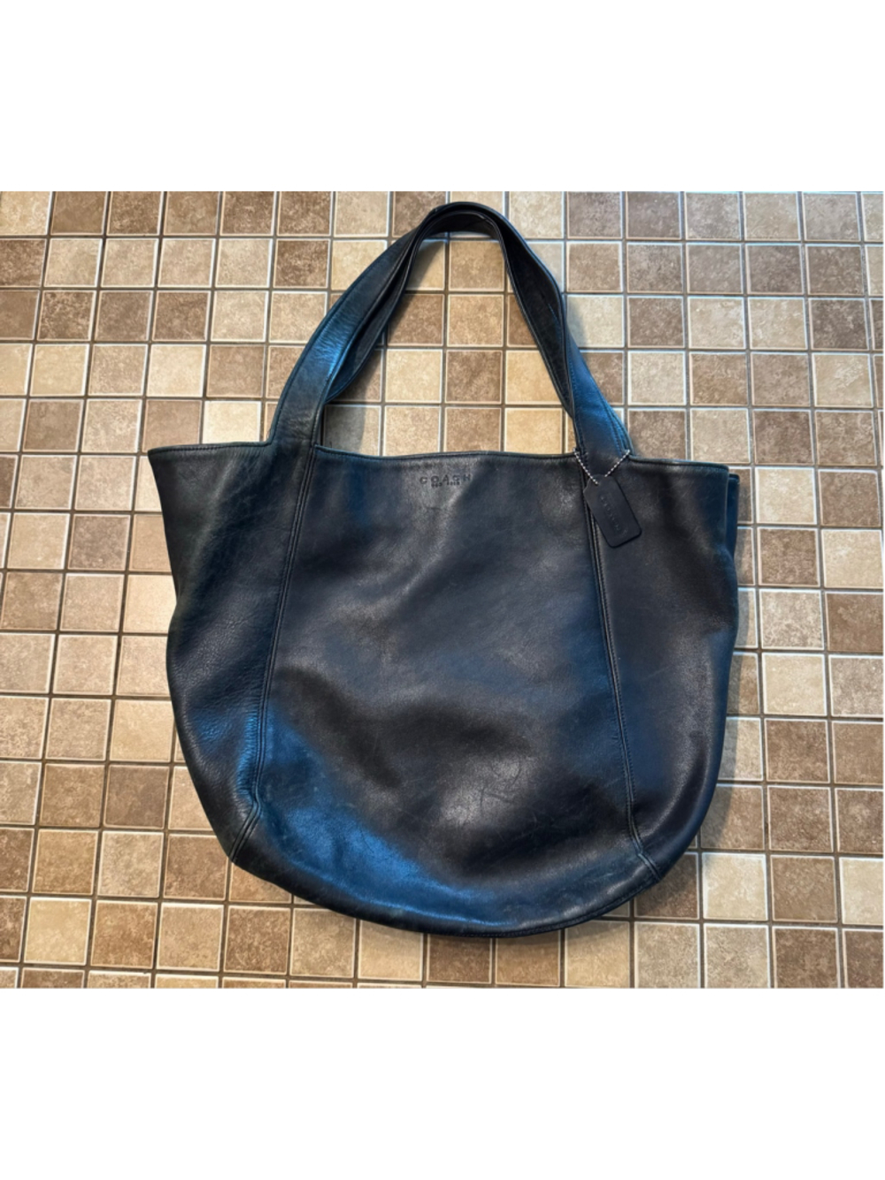 Women's Coach Leather Tote Bag One Size Black